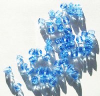 50 7mm Faceted Light Sapphire Parachute Firepolish Beads